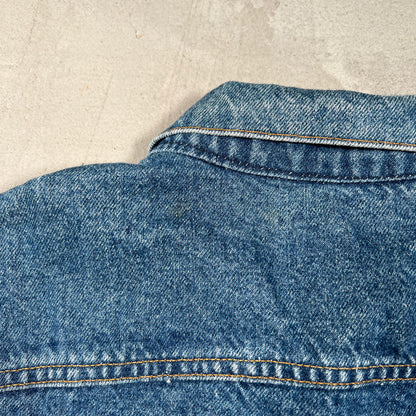 1980s Levis Denim Trucker Blanket Lining Blue Jean Jacket Size Large USED v19764