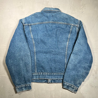 1980s Levis Denim Trucker Blanket Lining Blue Jean Jacket Size Large USED v19764
