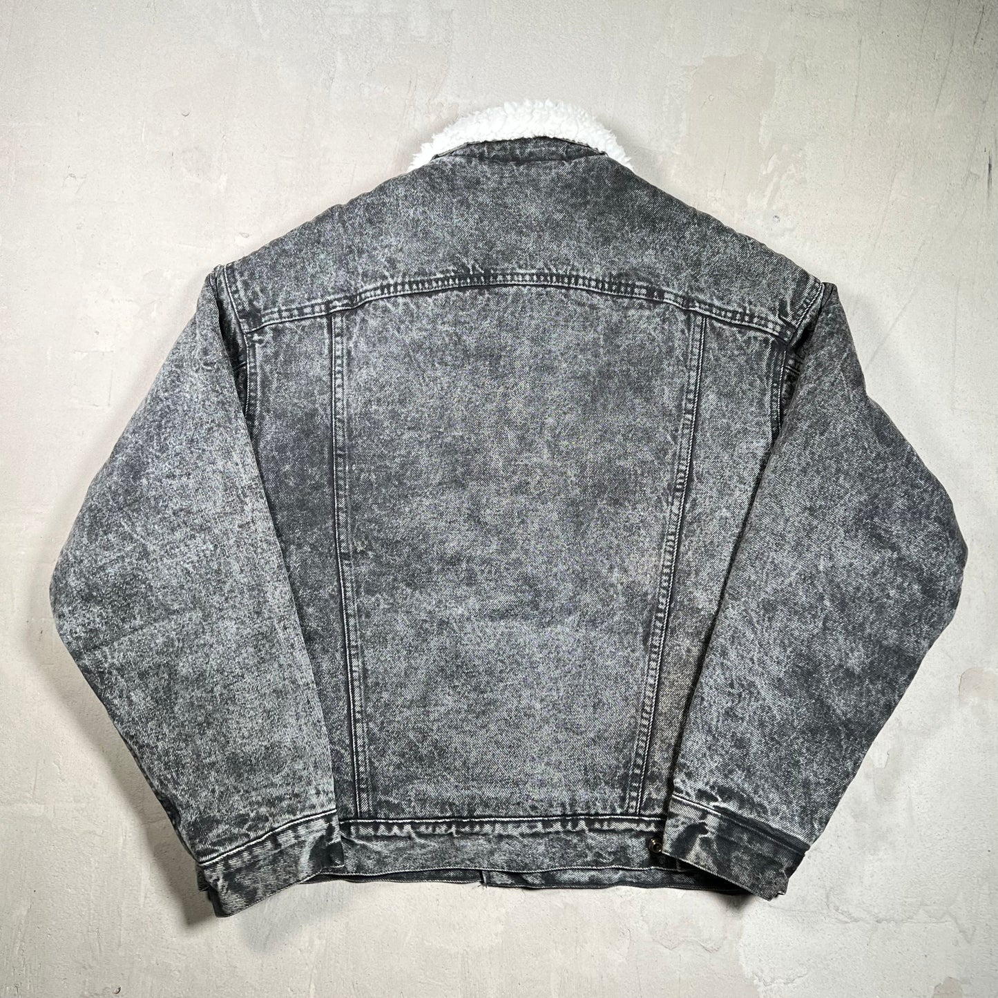 1980s Levis Acid Washed White Sherpa Lining Jean Jacket Size Large USED v19765
