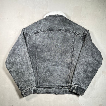 1980s Levis Acid Washed White Sherpa Lining Jean Jacket Size Large USED v19765