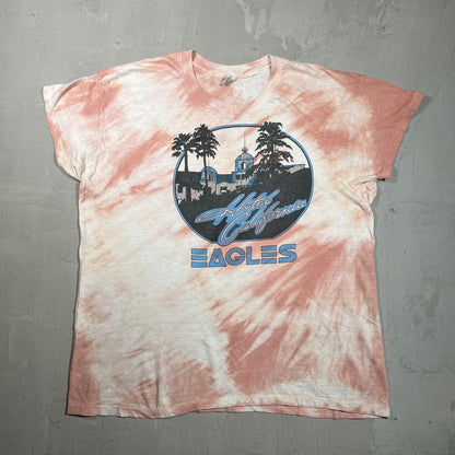 1980s Eagles Hotel California Cover Tie Dye Tee Size XL USED v19768