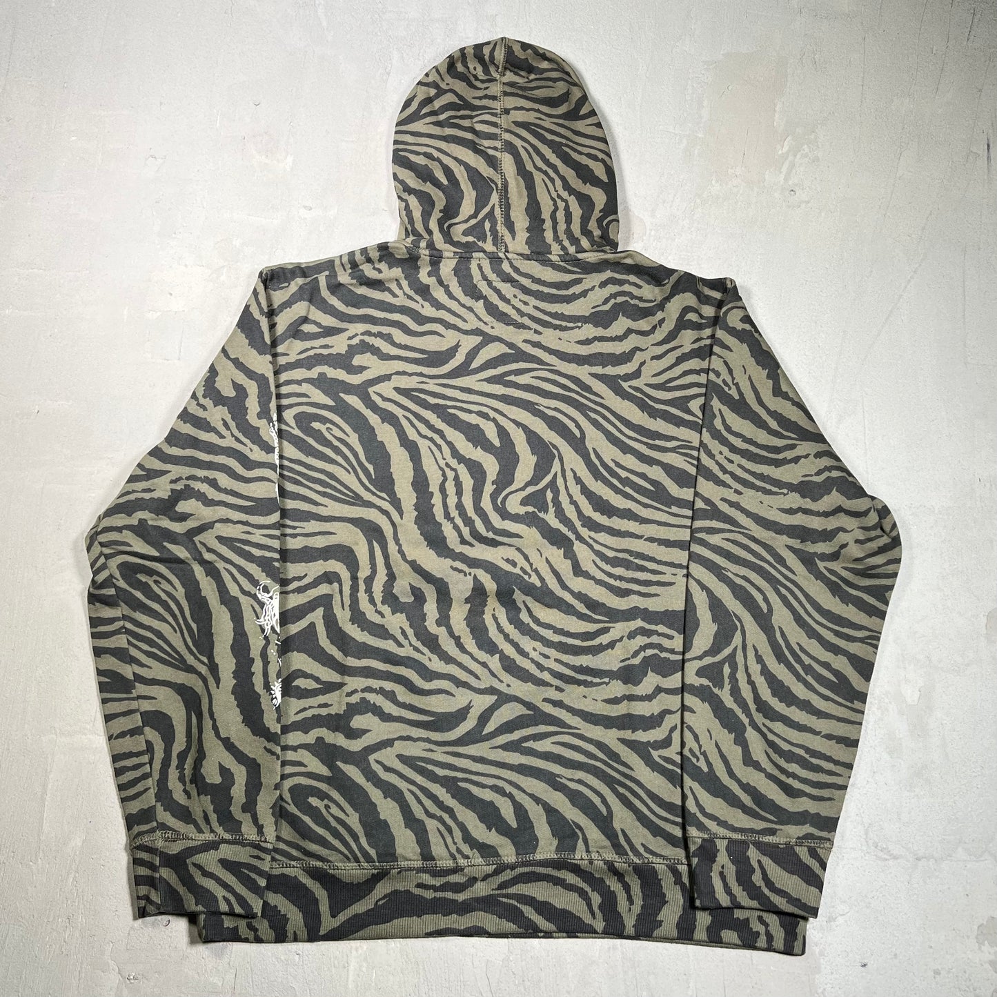 Y2K Ed Hardy Tiger Print Green Camo Hoodie Size Large USED x17894