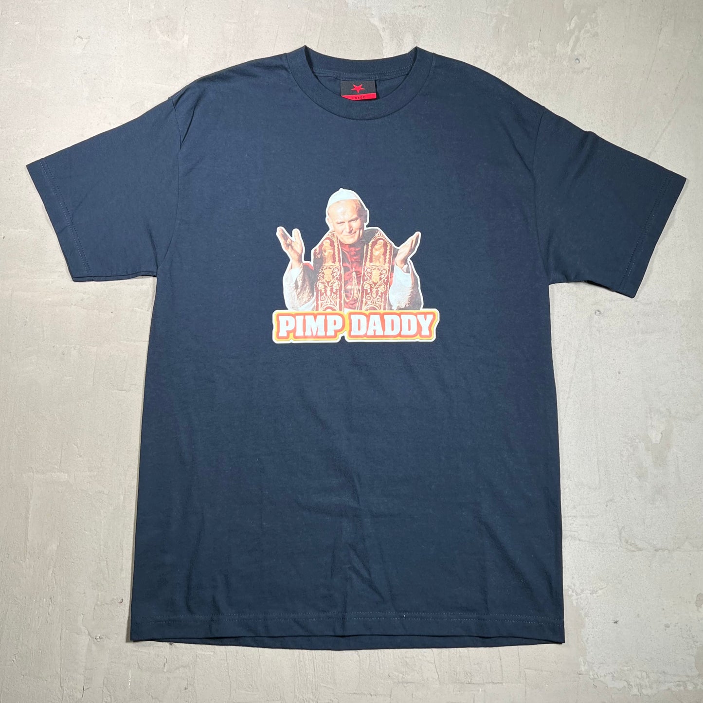 Y2K Serial Killers Pope Leo XIV "Pimp Daddy" Navy Tee Size Large USED v19766