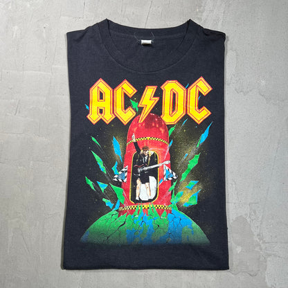 1988 ACDC Blow Up Your Video World Tour Black Tee Size Large USED v19771
