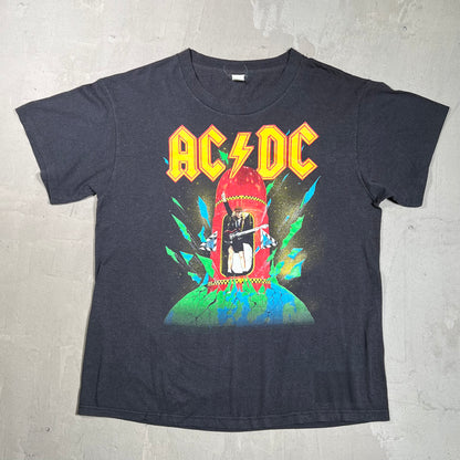 1988 ACDC Blow Up Your Video World Tour Black Tee Size Large USED v19771
