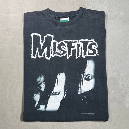 2002 Misfits Face of Fear Black Tee Size Medium USED v19772
