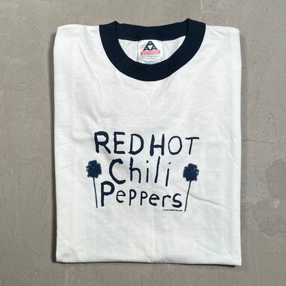 2002 Red Hot Chili Peppers By The Way Ringer White Tee Size Small USED v19773