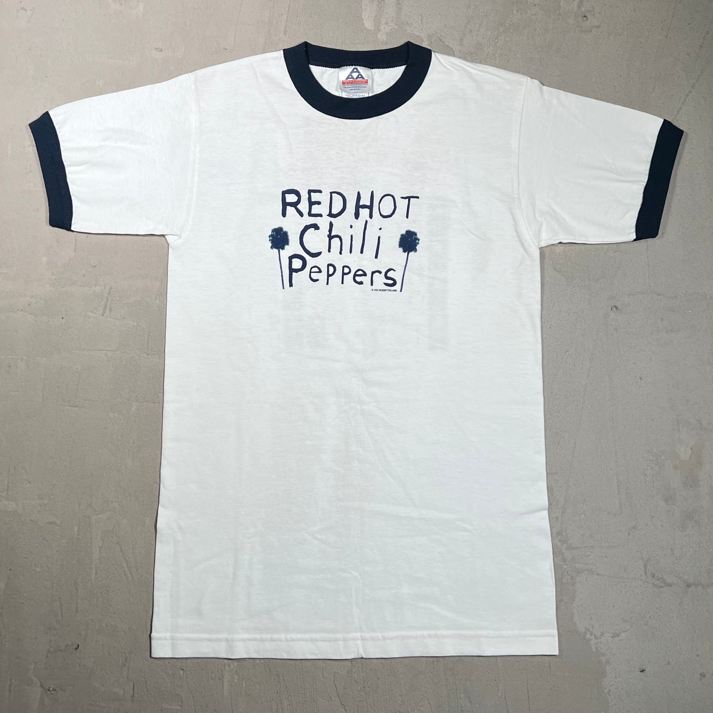 2002 Red Hot Chili Peppers By The Way Ringer White Tee Size Small USED v19773