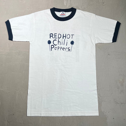 2002 Red Hot Chili Peppers By The Way Ringer White Tee Size Small USED v19773