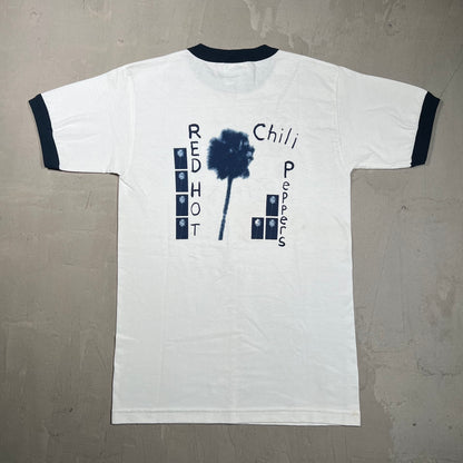 2002 Red Hot Chili Peppers By The Way Ringer White Tee Size Small USED v19773