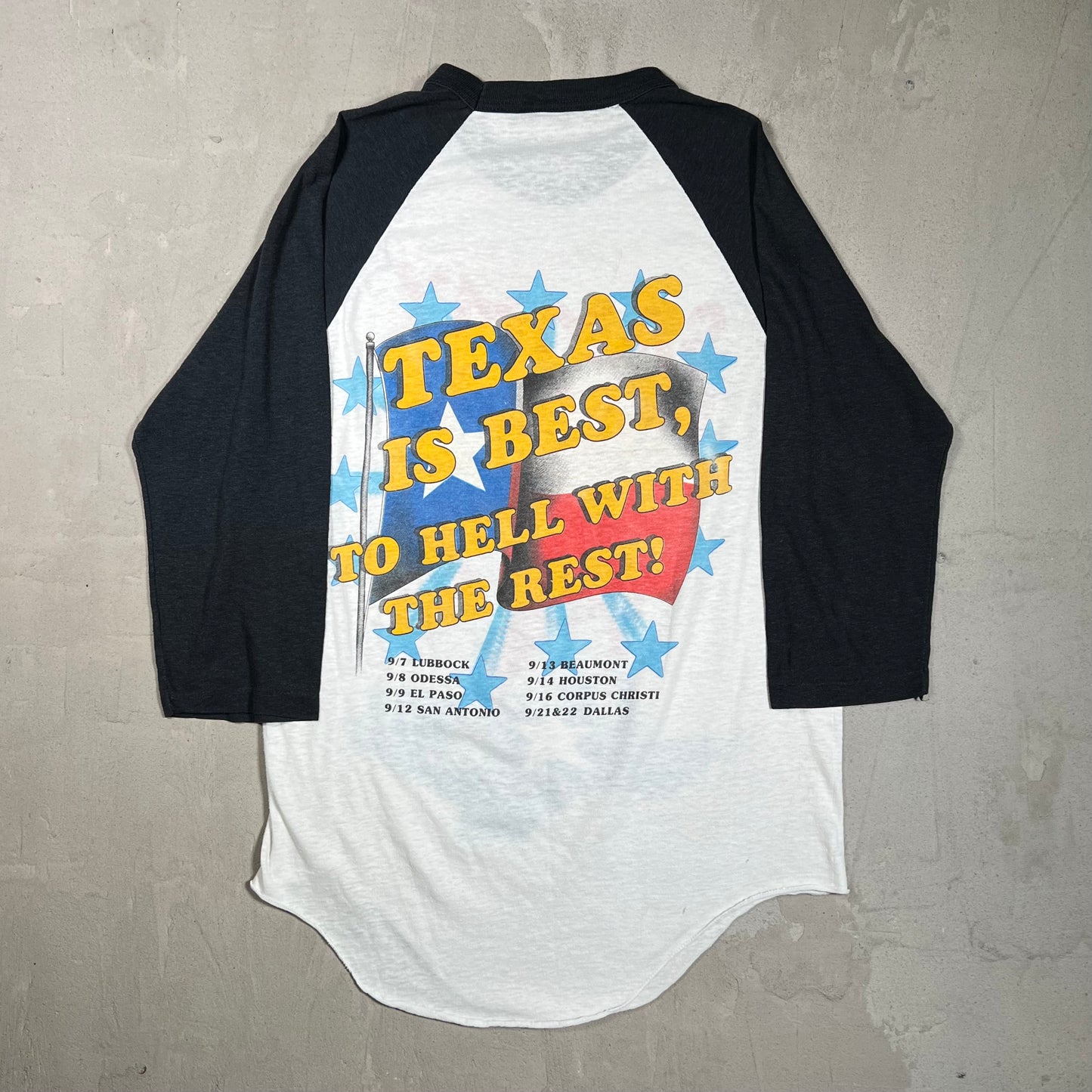 1983 Sammy Hagar Buring Across The States Tour White Raglan Longsleeve Size Small USED v19770