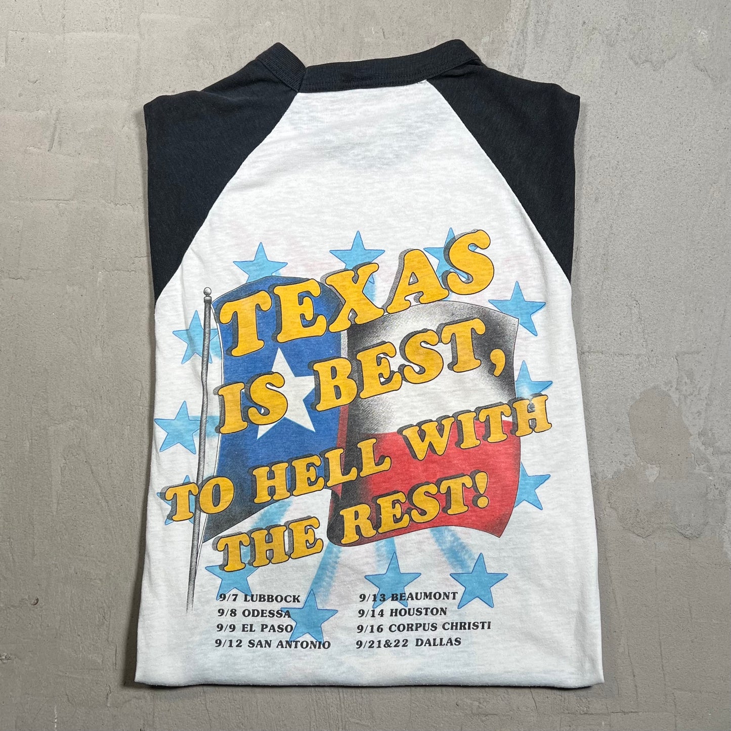 1983 Sammy Hagar Buring Across The States Tour White Raglan Longsleeve Size Small USED v19770