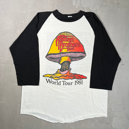 1981 The Allman Brothers Band World Tour Ragland On The Road White Longsleeve Size Large USED v19769