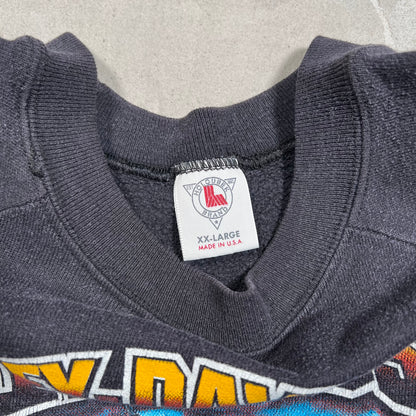 1987 Harley Davidson Rodneys Cycle House Black Crewneck Size XL USED v19781