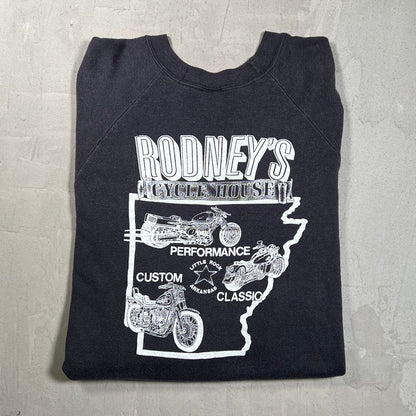 1987 Harley Davidson Rodneys Cycle House Black Crewneck Size XL USED v19781