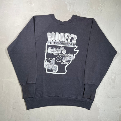 1987 Harley Davidson Rodneys Cycle House Black Crewneck Size XL USED v19781