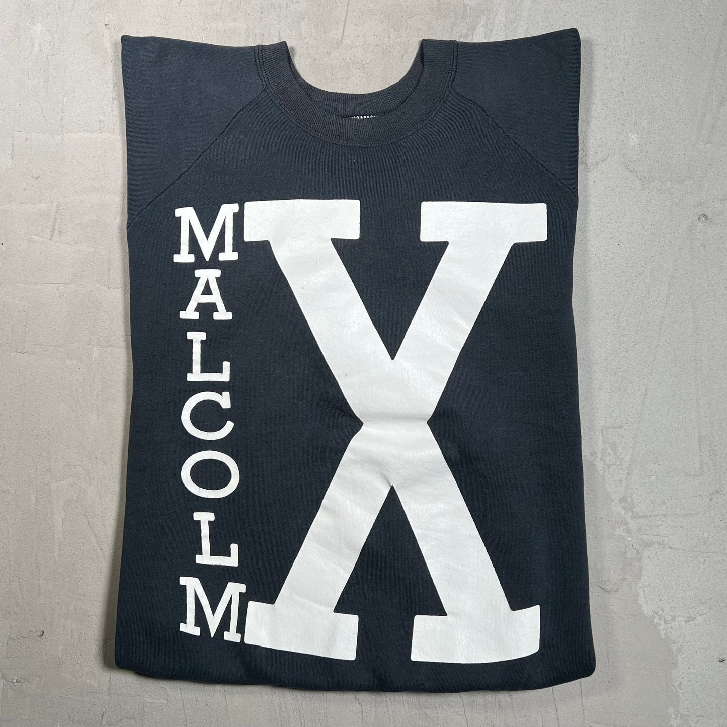 1990s Malcolm X Big Print Black Crewneck Size XL USED v19780