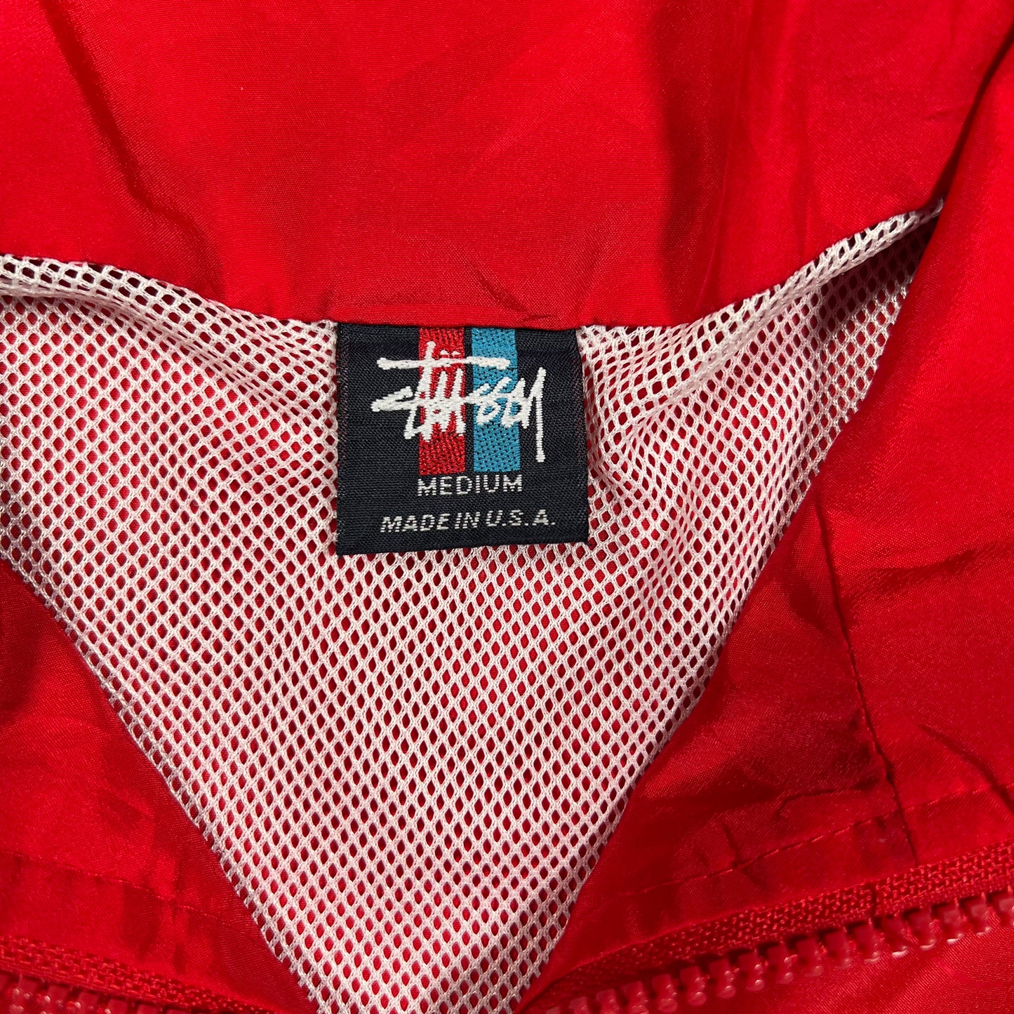 1990s Stussy Red Light Zip Up Windbreaker Size Medium USED v19778