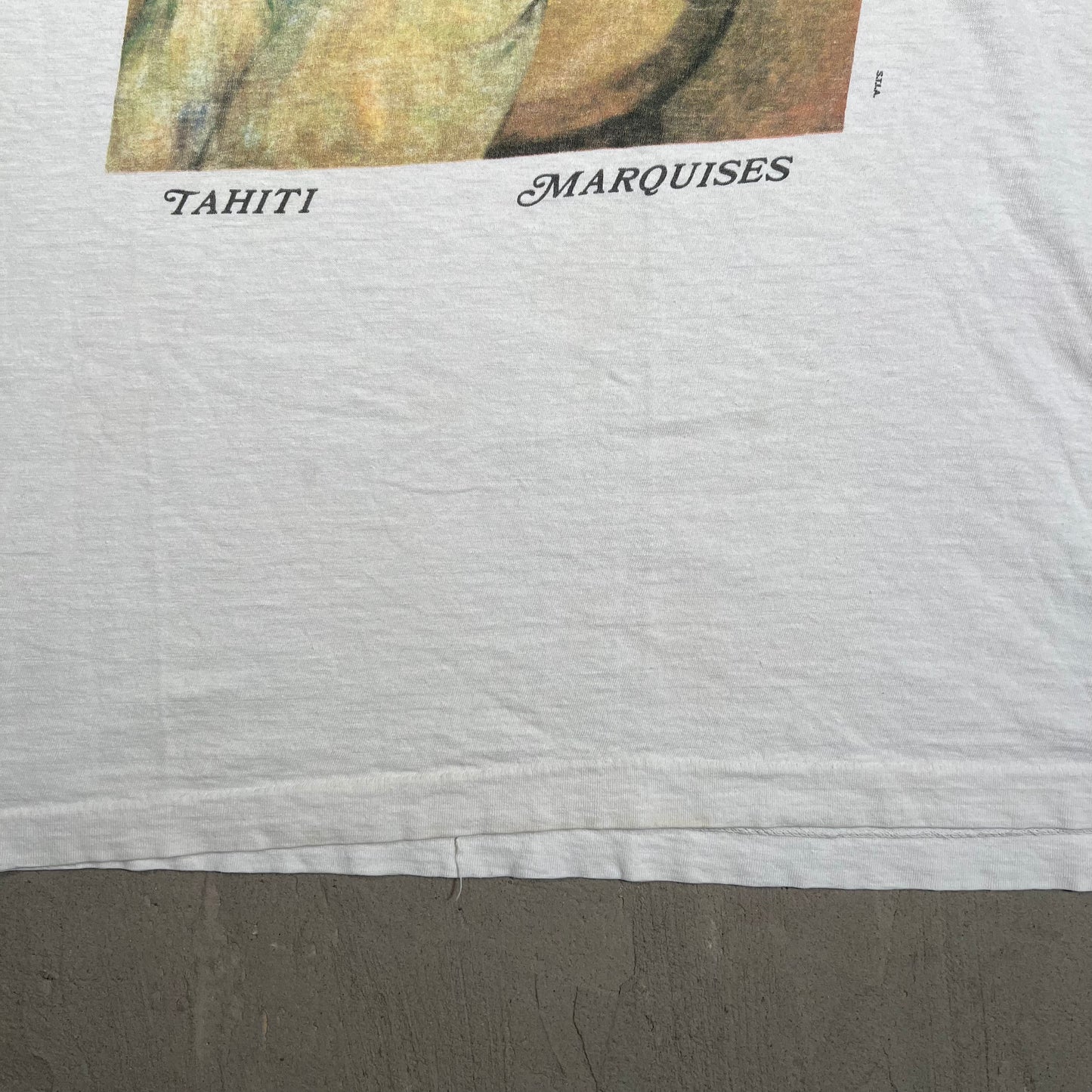 1990s Paul Gauguins Arearea Painting Print White Tee Size XL USED v19767