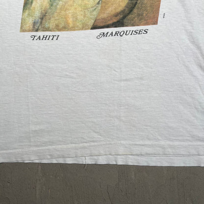 1990s Paul Gauguins Arearea Painting Print White Tee Size XL USED v19767