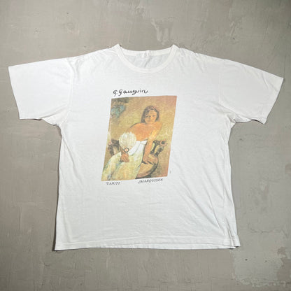 1990s Paul Gauguins Arearea Painting Print White Tee Size XL USED v19767