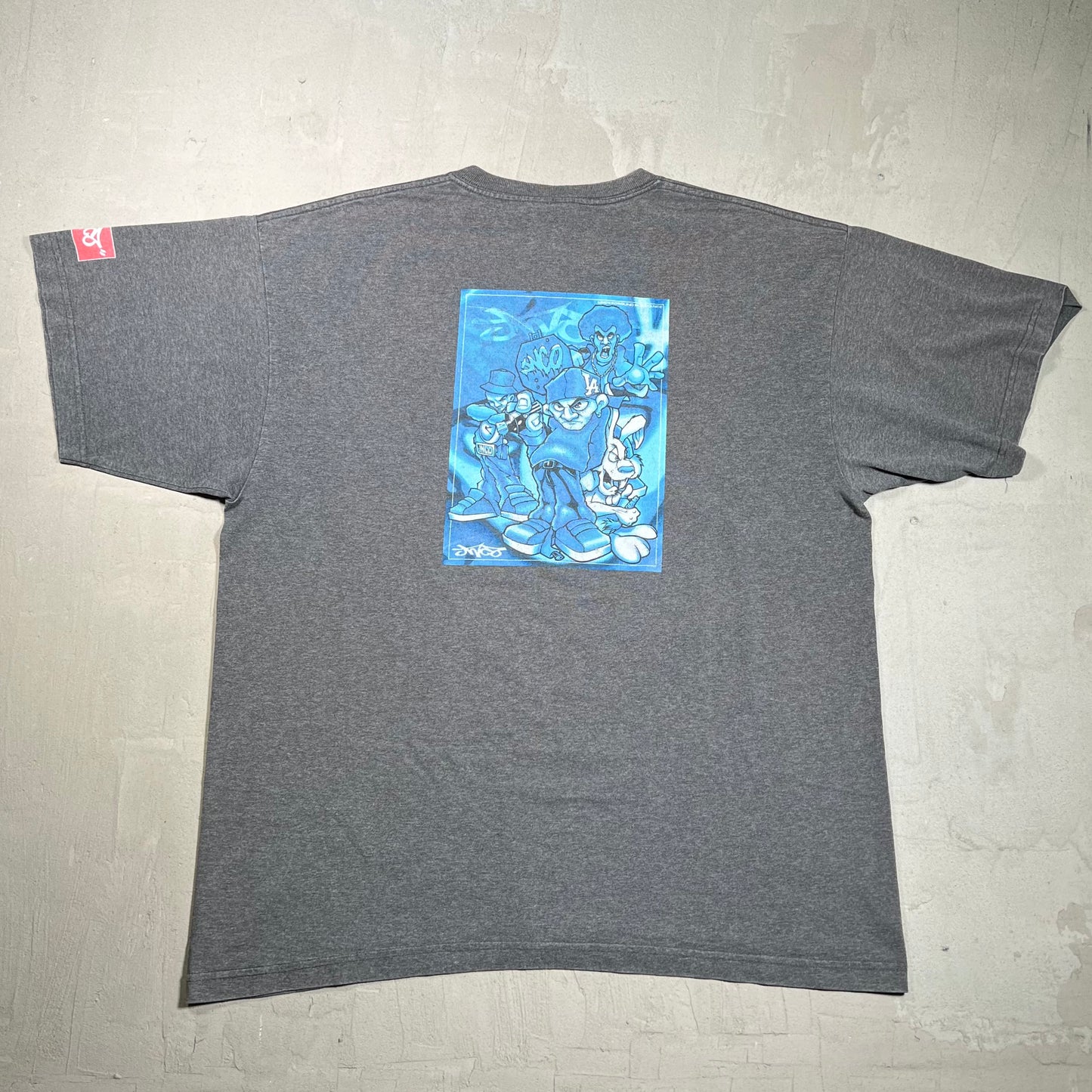 Y2K Jnco Underground Substance Graffiti Grey Tee Size XL USED v19777