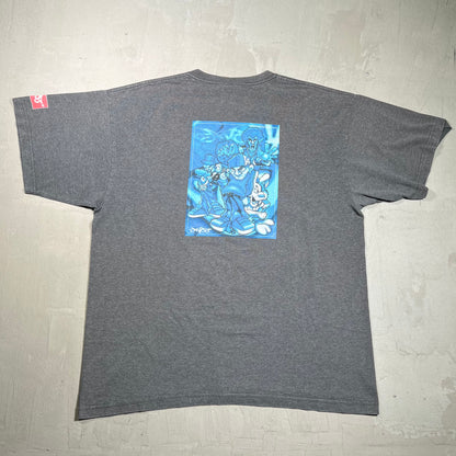 Y2K Jnco Underground Substance Graffiti Grey Tee Size XL USED v19777