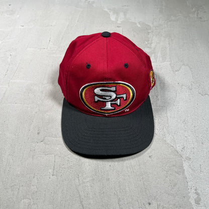 Y2K 49ers Big Logo Maroon/Black Snapback Hat USED v19724