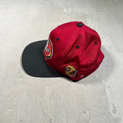 Y2K 49ers Big Logo Maroon/Black Snapback Hat USED v19724