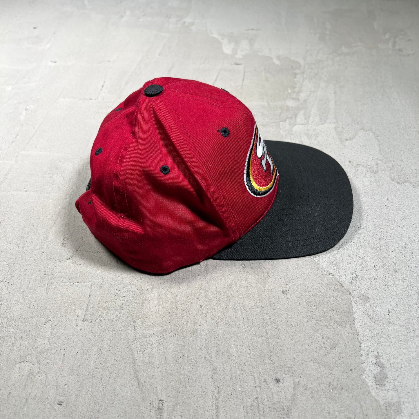Y2K 49ers Big Logo Maroon/Black Snapback Hat USED v19724