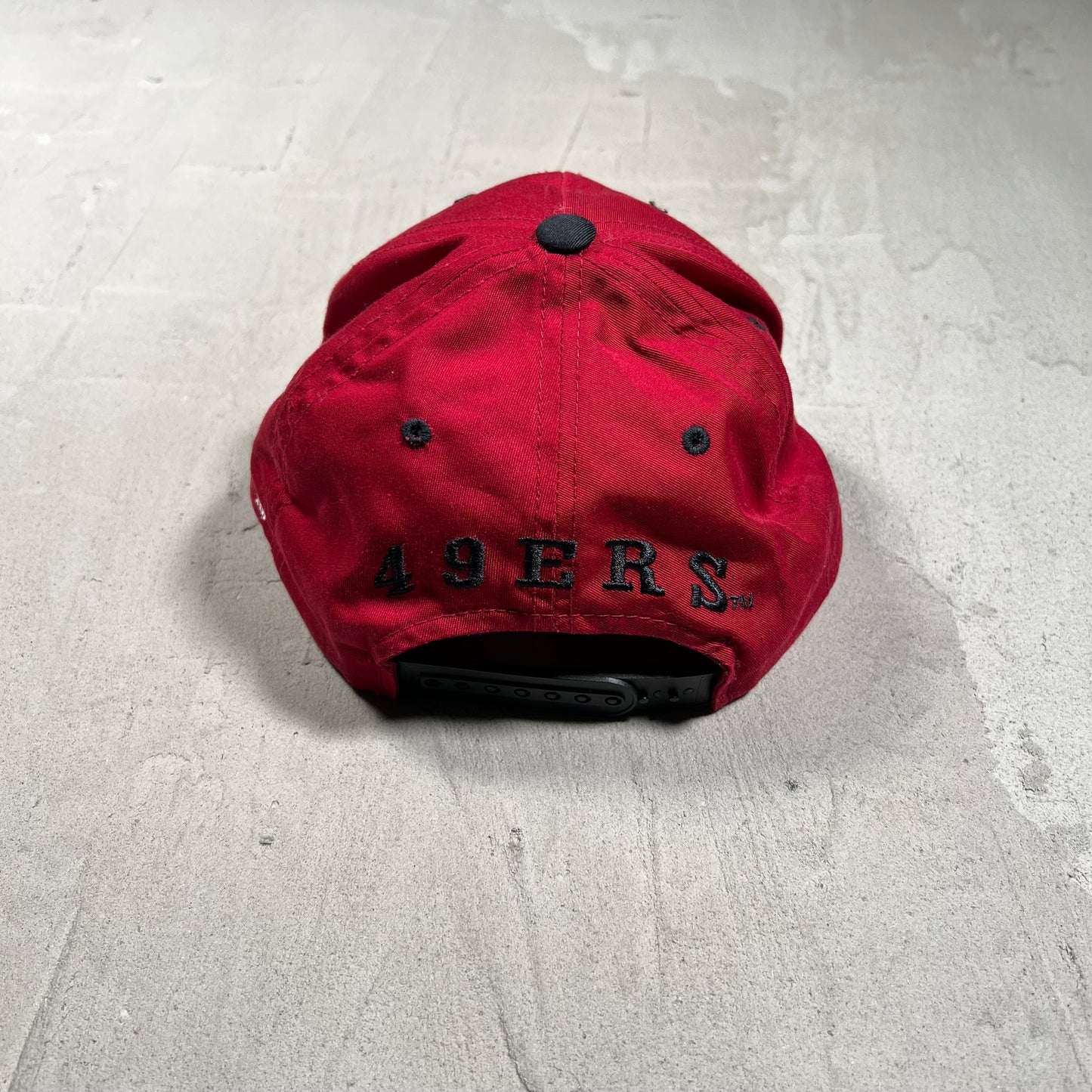 Y2K 49ers Big Logo Maroon/Black Snapback Hat USED v19724