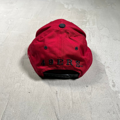 Y2K 49ers Big Logo Maroon/Black Snapback Hat USED v19724
