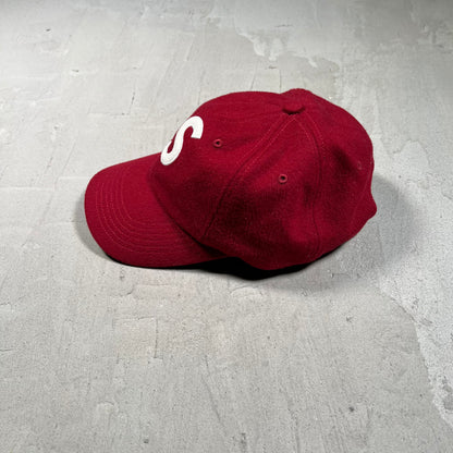 Supreme Wool S Logo 6 Panel Hat Red (2021) USED x17816