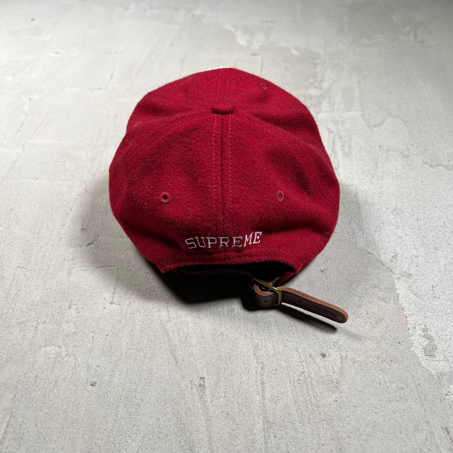 Supreme Wool S Logo 6 Panel Hat Red (2021) USED x17816