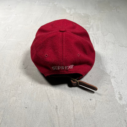 Supreme Wool S Logo 6 Panel Hat Red (2021) USED x17816
