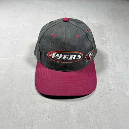 Y2K 49ers Grey/Maroon Strapback Hat USED v19726