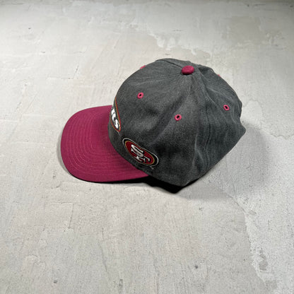 Y2K 49ers Grey/Maroon Strapback Hat USED v19726