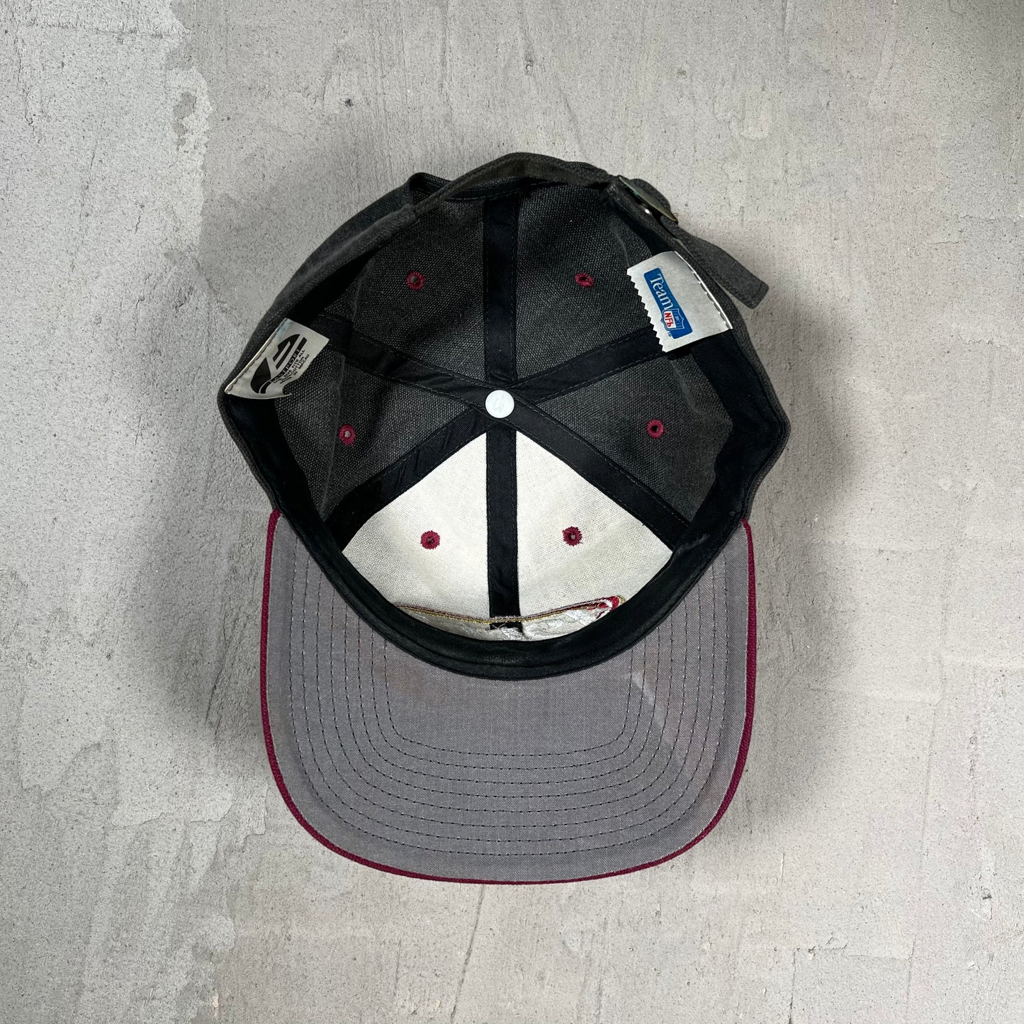 Y2K 49ers Grey/Maroon Strapback Hat USED v19726