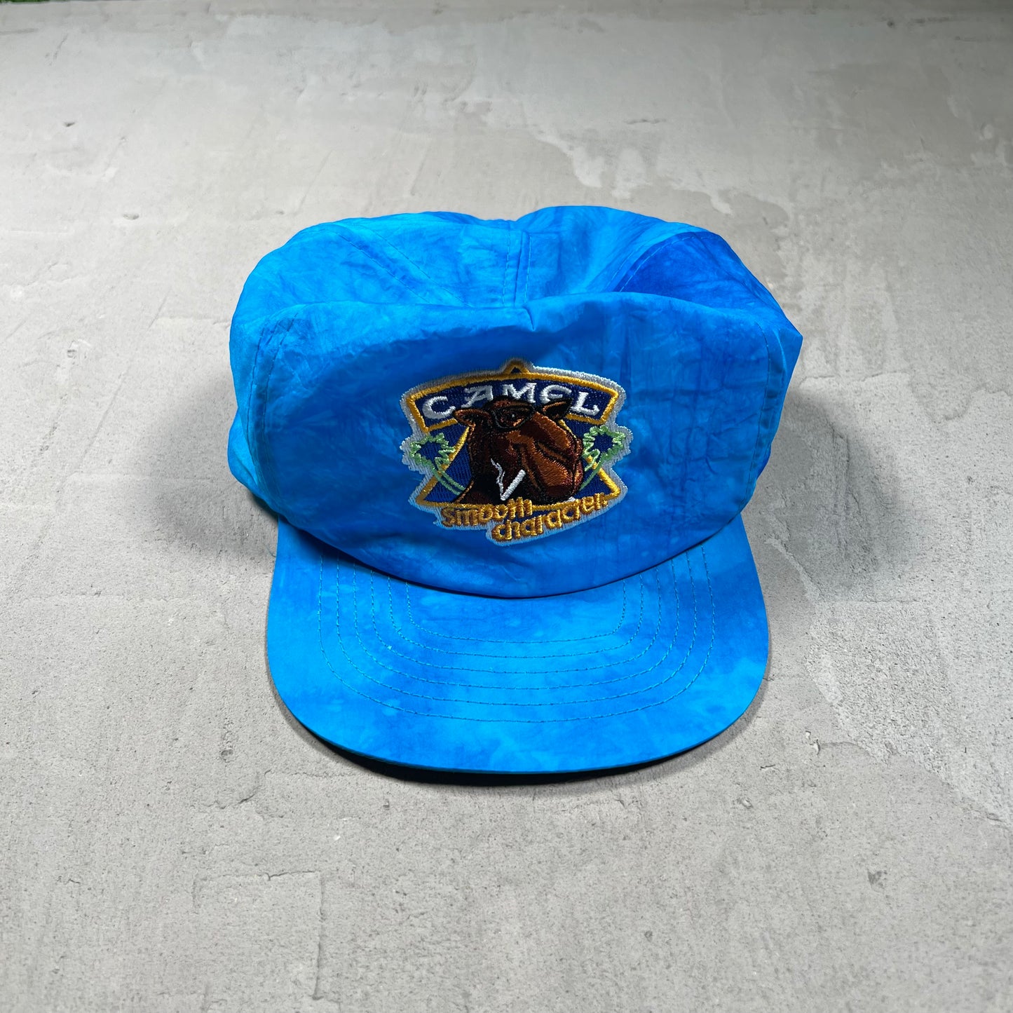 1990s Camel "Smooth Character" Blue Nylon Snapback Hat USED v19729