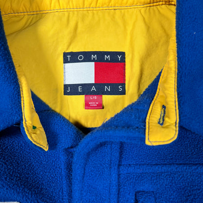 Tommy Hilfiger Jeans Outdoors Expedition Blue Fleece Half Zip Size Large USED v19665