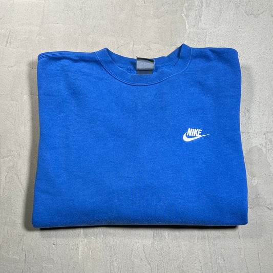 Y2K Nike Blue Tag Royal Blue Crewneck Size Medium USED v19686