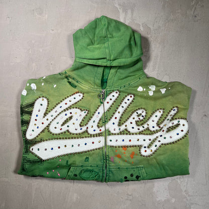 Vale Forever Inferno Green Zip Up Hoodie Size Large USED x17798