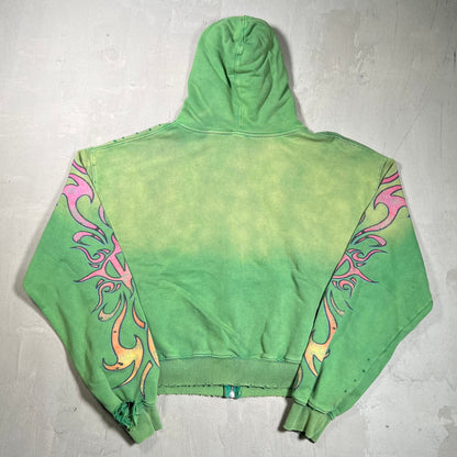 Vale Forever Inferno Green Zip Up Hoodie Size Large USED x17798