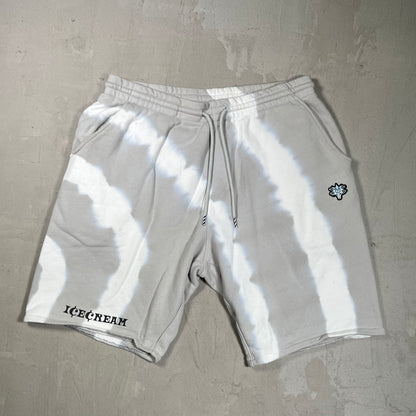 Ice Cream Tie Dye Grey/White Shorts Size Large USED x17796
