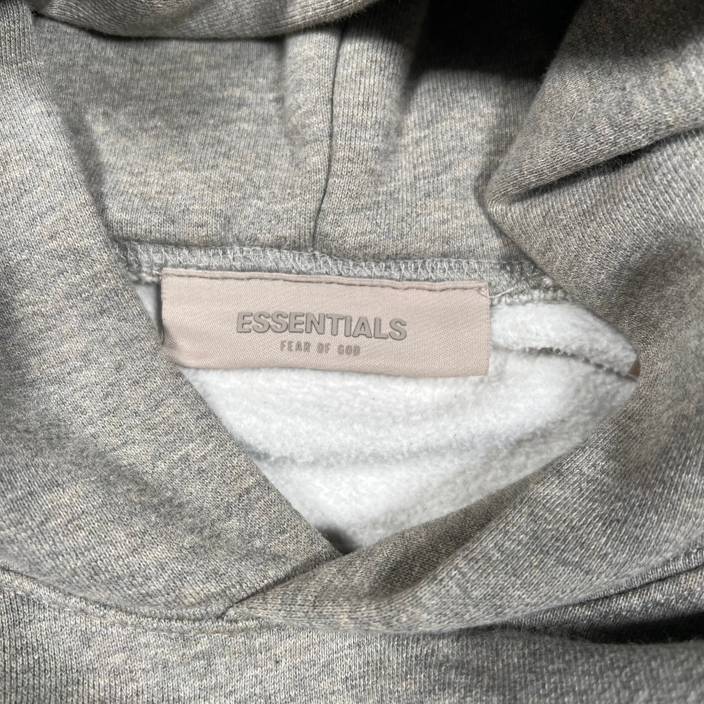 Essentials Fear of God FOG Grey Logo Hoodie Size Large USED x17670