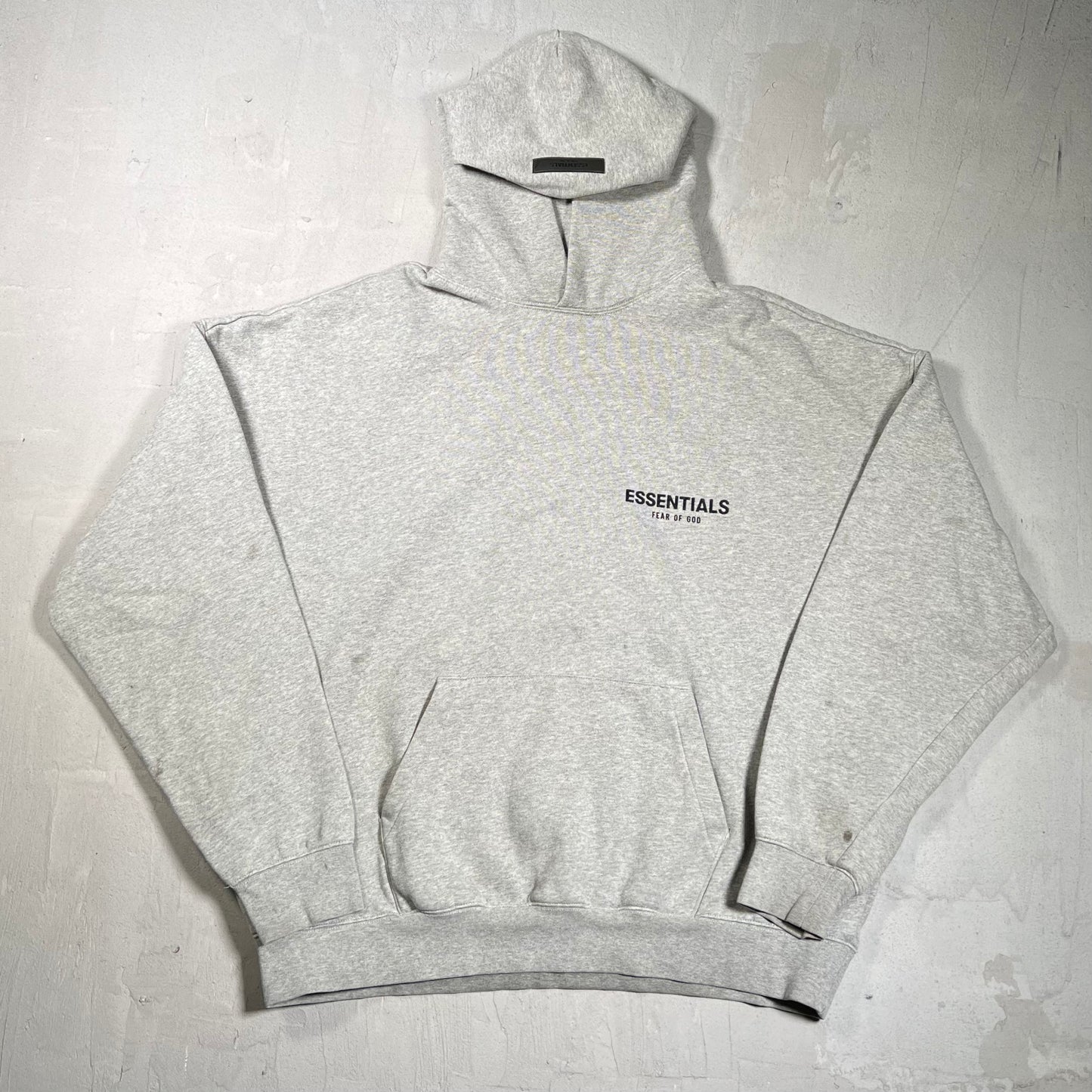 Essentials Fear of God FOG Grey Logo Hoodie Size Large USED x17670