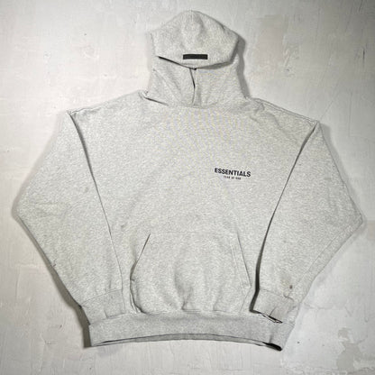 Essentials Fear of God FOG Grey Logo Hoodie Size Large USED x17670