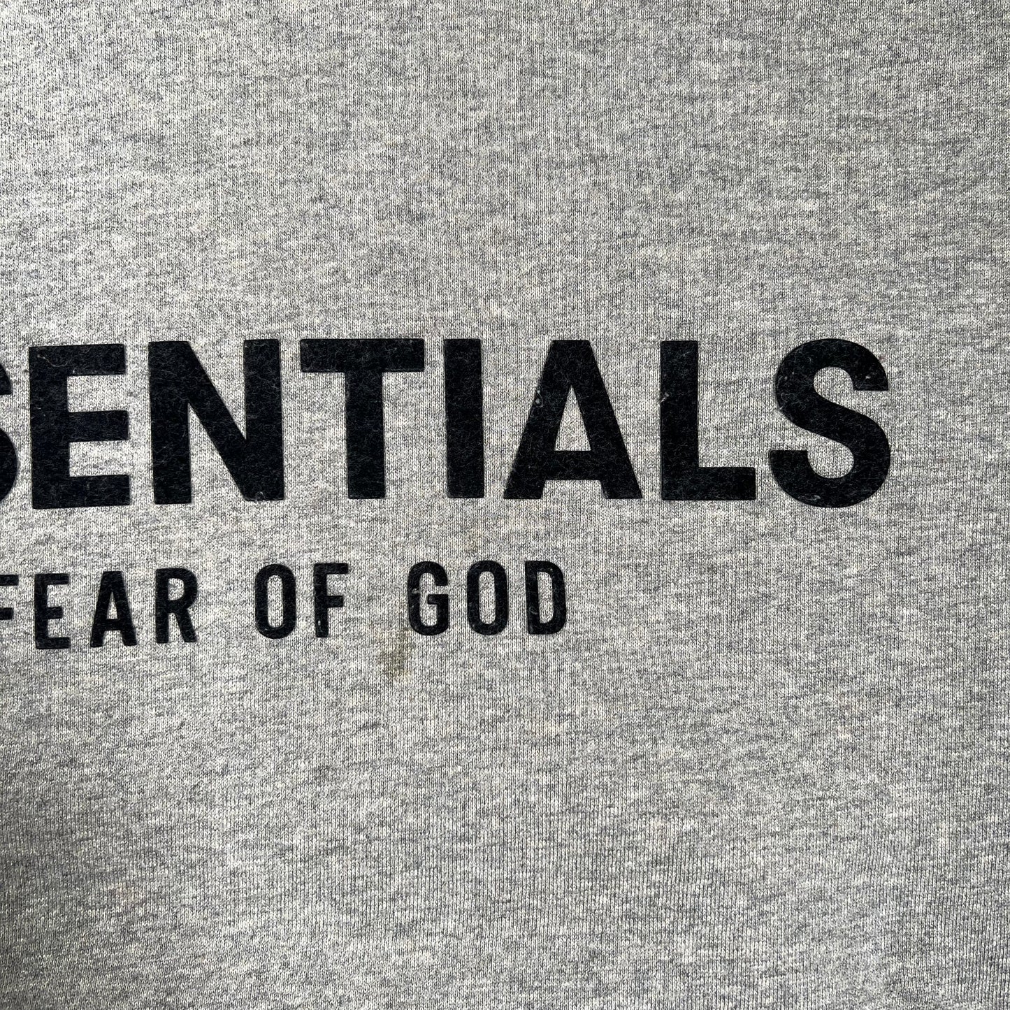 Essentials Fear of God FOG Grey Logo Hoodie Size Large USED x17670