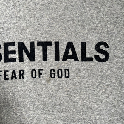 Essentials Fear of God FOG Grey Logo Hoodie Size Large USED x17670
