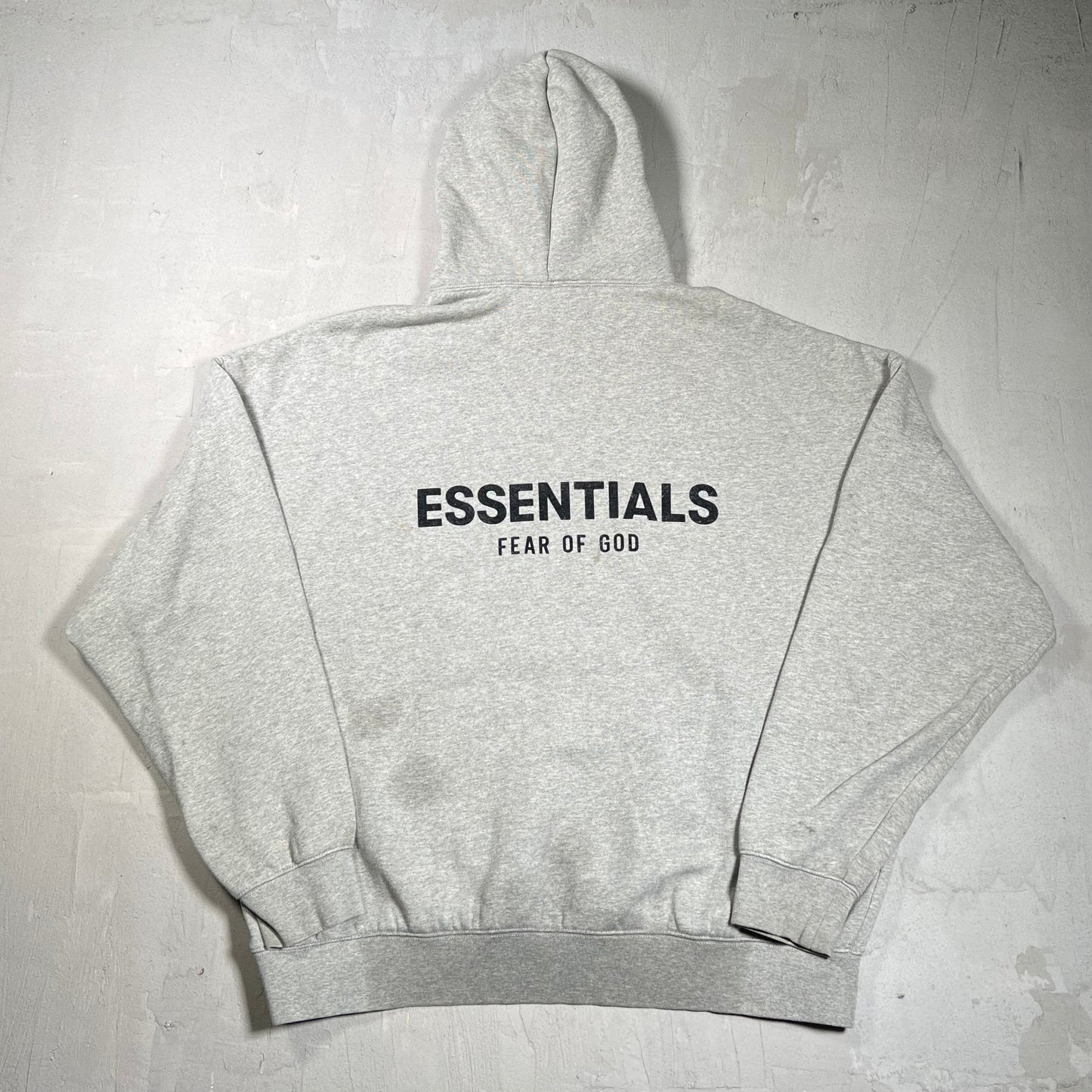 Essentials Fear of God FOG Grey Logo Hoodie Size Large USED x17670